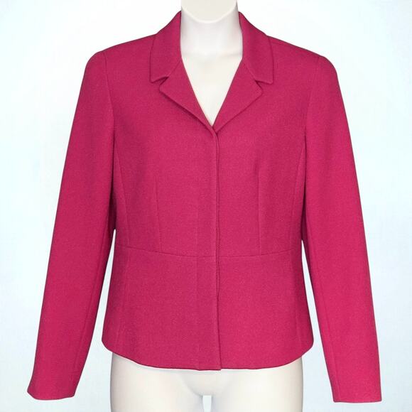 Coldwater Creek Blazer Jacket Sz M 10-12 Berry Pink Textured Lined Button Career - Picture 1 of 12